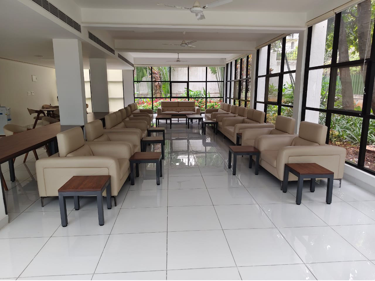 Garden-facing lounge